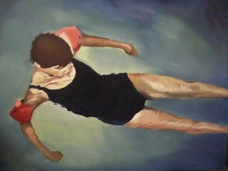 One of my favourites; Joel’s “Swimming” painting